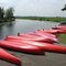 Red Canoes along the Meije...