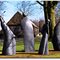 "De gehelmden" (1985) , sculptor Wim Klabbers